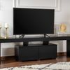 Stylish Black TV Stand, 180 cm Wide, 50 cm High, 31.3 cm Deep | 100% Melamine Coated Particle Board, 18 mm Thick | Perfect for Modern Living Rooms Bild 2