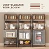 HOMCOM Küchenregal Bäckerregal, X-Streben, Standregal 1-tlg, Mit Steckdosen und 5 Haken, Rustikal-Braun Bild 5