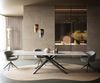 Esstisch Edge 300x100 cm Keramik Onyx Pearl Kreuzgestell Rechteck Edelstahl Graphit Bild 4