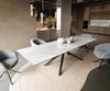 Esstisch Edge 300x100 cm Keramik Onyx Pearl Kreuzgestell Rechteck Edelstahl Graphit Bild 2