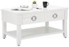 Dmora Couchtisch Bordano 90 x 60 x 47h cm Weiß mit 2 Schubladen Bild 2