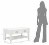 Dmora Couchtisch Bordano 90 x 60 x 47h cm Weiß mit 2 Schubladen Bild 3