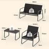 Bealife Gartenmöbel-Set, 4-teilig, aus Metall und Textilene, mit 3 Sesseln und 1 Glastisch, Terrassenmöbel für alle Jahreszeiten, Terrasse, Garten und Außenbereich (schwarz) Bild 2