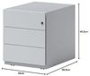 Rollcontainer Note™ mit Griffleiste, 3 Universalschubladen, Farbe lichtgrau Bild 3