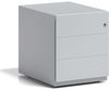 Rollcontainer Note™ mit Griffleiste, 3 Universalschubladen, Farbe lichtgrau Bild 4