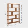 Dmora - Bücherregal Medusa, Büroregal, Mobiler Buchhalter, Bücherbrett, 120x28 h169 cm, Eiche Bild 3