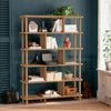 Dmora - Bücherregal Medusa, Büroregal, Mobiler Buchhalter, Bücherbrett, 120x28 h169 cm, Eiche Bild 2