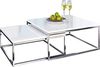 LebensWohnArt 'MENTO' Satztisch, 2er Set, MDF/ Metall, Weiß, 75/65cm Bild 2