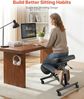 VEVOR Ergonomischer Kniehocker mit Rollen, Mobiler Höhenverstellbarer Kniestuhl in X-Form mit Dicken Schaumstoffpolstern, zur Entlastung von Nacken & Rücken, für Zuhause, Büro & Meditation, Schwarz Bild 4