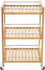 Rollwagen HWC-D91, Rollregal Allzweckwagen Bücherregal, 3 Ebenen Bambus 76x46x38cm Bild 3