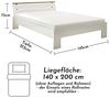 NIZZA Futonbett 140x200 cm - Minimalistisches Jugendzimmer Bett in Weiß - 145 x 73 x 213 cm (B/H/T) Bild 3
