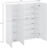 Dmora Madibeng, Mehrzweckschrank, Schuhschrank, Made in Italy, 110 x 19 x 115 cm, Weiß glänzend, hochglänzend Bild 2