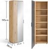 HBZ Garderobenschrank Volano in Eiche Artisan Dekor, BxHxT 57x195x38cm (1-St) Mit 1 Kleiderstange ausziehbar, 4 Einlegeböden Bild 3