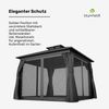 Blumfeldt Pavillon 3x3, Gartenpavillon Wasserdicht Stabil, Aluminiumrahmen & Verzinktes Stahldach, Inkl. Vorhänge & Moskitonetz, UV-Schutz, Wetterfest, Schwarz Bild 3