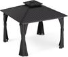 Blumfeldt Pavillon 3x3, Gartenpavillon Wasserdicht Stabil, Aluminiumrahmen & Verzinktes Stahldach, Inkl. Vorhänge & Moskitonetz, UV-Schutz, Wetterfest, Schwarz Bild 1
