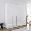 Rauch Möbel Alabama, Kleiderschrank, Garderobe, 5-türig, Zubehör Premium, 3 Kleiderstangen, 9 Einlegeböden, Schubladeneinsatz, Farbe Hochglanz Weiß/Weiß, Griff Grau metallic, 226 x 229 x 54 cm Bild 2
