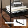 HOMCOM Beistelltisch Sofatisch, Nachttisch, Kaffeetisch im Industriedesign (Telefontisch, 1-St, Couchtisch), Schwarz, 40 x 40 x 45 cm Bild 5