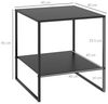 HOMCOM Beistelltisch Sofatisch, Nachttisch, Kaffeetisch im Industriedesign (Telefontisch, 1-St, Couchtisch), Schwarz, 40 x 40 x 45 cm Bild 3