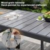 JUMMICO Gartenmöbel 8 Personen Set mit Holzoptik, PS Tischplatte und komfortabler Hochlehne, Aluminium Gestell Bild 3