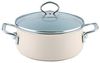 Riess avorio Pfanne 1 l Creme-Emaille-Topf mit Deckel Bild 5