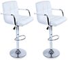 TRESKO® 2er Set Barhocker mit Armlehnen Lehne Barstuhl Hocker Tresenhocker, 87-107cm, weiß Bild 4
