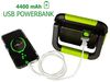ONDIS24 LED Arbeitsleuchte Akkuleuchte Suchscheinwerfer für Camping Handscheinwerfer, Tischleuchte Powerbank 4400 mAh Akku 500 Lumen grün schwarz Bild 4