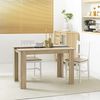 HOMCOM Rechteckiger Esstisch für 4 bis 6 Personen, Küchentisch, 120 x 69 x 75 cm, moderner Stil, dreieckige Beine, Stabiler, Eiche und Schwarz Bild 2