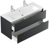Doppel-Badmöbel Set Taifun 2tlg. 120 cm mit LED Spiegel Grafit : Grafit Bild 2