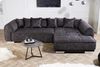 riess-ambiente Ecksofa DECADENCIA 320cm dunkelgrau · XXL Couch aus Samt inkl. 8 Kissen, Einzelartikel 1 Teile, Big-Sofa in L-Form · Ottomane beidseitig montierbar · Modern Design Bild 4