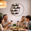 DanDiBo Weinregal Metall Wand 55 cm Schwarz Largo Rund Flaschenregal 96213 Flaschenhalter Wandmontage Modern Bild 5
