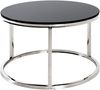 Beistelltisch Glasplatte schwarz/ Edelstahl Gestell, Ø 60cm Bild 1