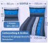 soma Bettwäsche Bettbezug 155x220 80x80 Barock gestreift Boho grau blau bieber warm, Biber, 2 teilig, Winter kuschelig weiche Reißverschluss 100% Baumwolle sale Weihnachten Bild 5