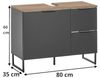 moebel-dich-auf Waschbeckenunterschrank Aspen 80 80 x 60 x 35 cm, Schwarz matt, Oberboden: Evoke Eiche Bild 3