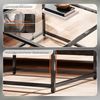 HOMCOM Beistelltisch Quadratisch Nachttisch mit Hartglas-Tischplatte, Couchtisch mit Beinen aus Stahl, Wohnzimmertisch Sofatisch Kaffeetisch für Wohnzimmer Schlafzimmer 68 x 68 x 39 cm Schwarz Bild 5