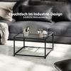 HOMCOM Beistelltisch Quadratisch Nachttisch mit Hartglas-Tischplatte, Couchtisch mit Beinen aus Stahl, Wohnzimmertisch Sofatisch Kaffeetisch für Wohnzimmer Schlafzimmer 68 x 68 x 39 cm Schwarz Bild 4