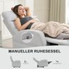 HOMCOM Relaxsessel mit Liegefunktion (moderner Polstersessel, 1-St, Verstellbarer Relaxsessel mit Fußstütze), für Wohnzimmer, Schlafzimmer, Hellgrau Bild 4