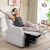HOMCOM Relaxsessel mit Liegefunktion (moderner Polstersessel, 1-St, Verstellbarer Relaxsessel mit Fußstütze), für Wohnzimmer, Schlafzimmer, Hellgrau Bild 2