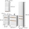 Badmöbel-Set Detmold Weiß Hochglanz/Goldkraft Eiche 5er-Set Vicco Bild 3