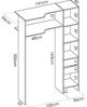 Vente-unique - DORIAN Wardrobe and walk-in wardrobe Holz, Platte Grau - B 141 cm x H 205 cm x L 164 cm234 cm Bild 5