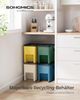 Songmics Mülleimer Küche, 4er Set Abfalleimer, Mülleimer stapelbar, je 20 L, Mülltrennsystem, Klappdeckel, mit Aufklebern, Aufbewahrungsbox Bild 2