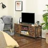Vasagle TV-Schrank, Fernsehtisch, Lowboard mit 2 Schränken und 2 Regalebenen, Wohnzimmer, Lamellentüren, Industrie-Design, Vintage, dunkelbraun von Songmics LTV43BX Bild 2