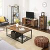 Vasagle TV-Schrank, Fernsehtisch, Lowboard mit 2 Schränken und 2 Regalebenen, Wohnzimmer, Lamellentüren, Industrie-Design, Vintage, dunkelbraun von Songmics LTV43BX Bild 3