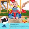 KIDIZ® Babyschaukel Kinderschaukel 3 in 1 Babysitz verstellbar Mitwachsend Schaukelsitz Gartenschaukel für Baby Kinder mit Rückenlehne und Anschnallgurt belastbar bis 100kg Indoor Outdoor Gelb Bild 3