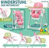 KIDIZ® 3in1 Hochstuhl Kinderhochstuhl inkl. Spielbügel , Babyliege , Kombihochstuhl Babyhochsitz ,7 höhenverstellbar Verstellbare Rückenlehne , mitwachsend ab 0 Monate bis 6 Jahre Babystuhl Rosa Bild 2