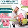 KIDIZ® 3in1 Hochstuhl Kinderhochstuhl inkl. Spielbügel , Babyliege , Kombihochstuhl Babyhochsitz ,7 höhenverstellbar Verstellbare Rückenlehne , mitwachsend ab 0 Monate bis 6 Jahre Babystuhl Rosa Bild 3