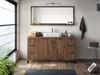 Waschtisch Holz 138cm massivum Sydney Pinie braun Doppelwaschtisch Badunterschrank Badezimmerkommode Schrankwaschtisch Unterschrank Bild 2