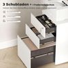 Vinsetto Rollcontainer mobiler Aktenschrank mit 3 Schubladen, (Aufbewahrungsschrank, 1 St, Büroschrank), Stahl, Weiß, 39 x 48 x 59 cm Bild 4