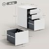 Vinsetto Rollcontainer mobiler Aktenschrank mit 3 Schubladen, (Aufbewahrungsschrank, 1 St, Büroschrank), Stahl, Weiß, 39 x 48 x 59 cm Bild 3