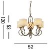 Pendelleuchte, Antik Messing, Textil-Schirm, ALBERTO Bild 5