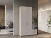 Demeyere Armoire Dressing Avec Miroir & Penderie Moderne 3 Portes 2 Tiroirs 4 Niches – Coloris Chêne Kronberg & Blanc Mat - 119,4 x 51,1 x 203 cm Bild 2
